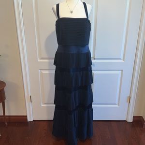 TADASHI COLLECTION TIERED RUFFLE GOWN WITH SCARF